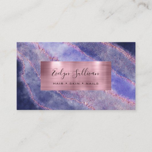 ブルーウォーターバラゴールドフォイルビジネスカード 名刺 (正面)