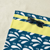 ブルーウォーターパターストライプンレトロカヌートター名 ビーチタオル (インサイチュ)