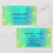ブルーウォーターパール抽象芸術ミニマルグリーンエコノミー 名刺 (正面/裏面)