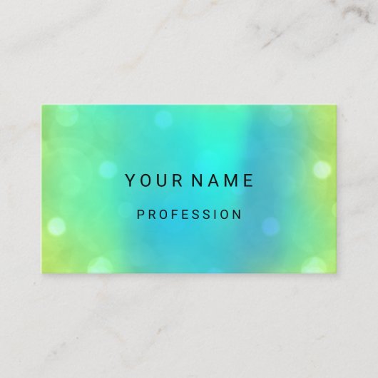 ブルーウォーターパール抽象芸術ミニマルグリーンエコノミー 名刺 (正面)