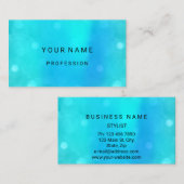 ブルーウォーターパール抽象芸術ミニマルシルク抽象芸術 名刺 (正面/裏面)