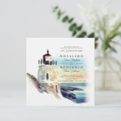 ブルーウォータービーチライトハウスランドスケー結婚ズ 招待状 (スタンド正面)