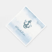 ブルーウォータービーチ航海のいかり結婚ズ スタンダードランチョンナプキン (角)