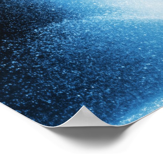 ブルーウォーターファウンテンスプレー抽象芸術 ポスター (角)