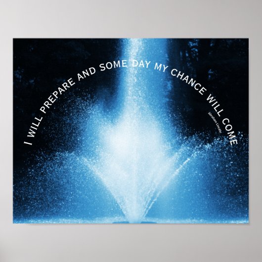 ブルーウォーターファウンテン姿勢感動的引用文 ポスター (正面)