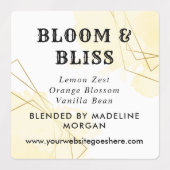 ブルーウォーターフェイクカラー金ゴールド幾何学的油 ラベル (デザイン1)