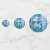 ブルーウォーターフォールアクリルアート コンフェッティ (正面)