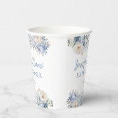 ブルーウォーターフローラ男の赤ちゃんシャワー紙カップ 紙コップ (右)