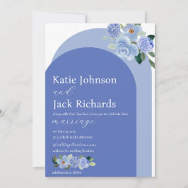 ブルーウォーターフローラ結婚アーチ 招待状