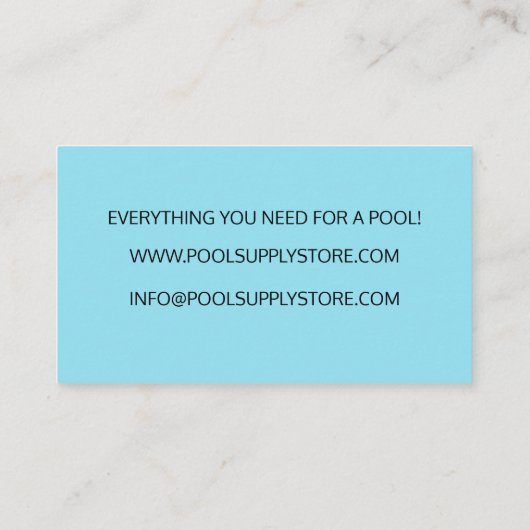 ブルーウォータープールの供給ストア/プールの修復 名刺 (裏面)
