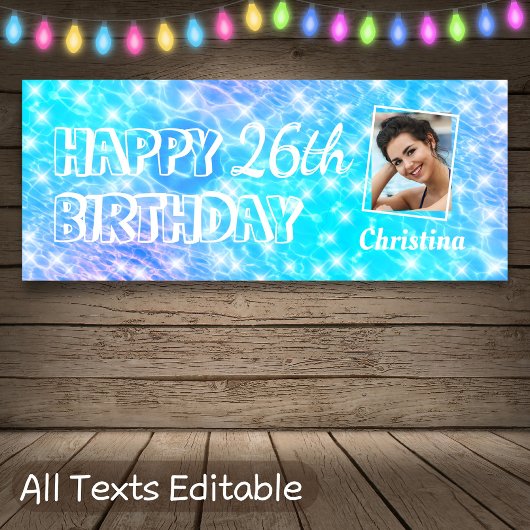 ブルーウォータープールパーティービーチパーティーサマーパーティーおもしろい 横断幕