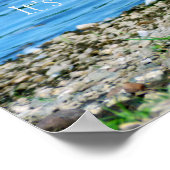 ブルーウォーターメッセージポスターによる錆びた缶 ポスター (角)