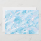 ブルーウォーターモダンカラーの新年用写真カード シーズンカード (裏面)