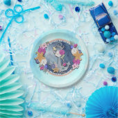 ブルーウォーターモダンカラー航海のフローラいかり ペーパープレート (パーティー)