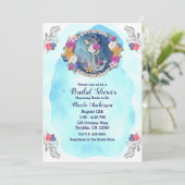 ブルーウォーターモダンカラー航海のフローラいかり 招待状 (スタンド正面)