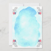 ブルーウォーターモダンカラー航海のフローラいかり 招待状 (裏面)