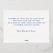 ブルーウォーターモダンカラー金ゴールド大理石シックありがとう 箔シーズンカード (裏面)