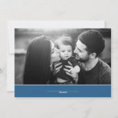 ブルーウォーターモダンカラー2枚のフォトクリスマス シーズンカード (裏面)