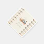 ブルーウォーター列車ベビーシャワー スタンダードカクテルナプキン (角)