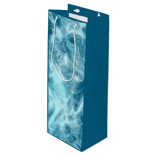 ブルーウォーター大理石 ワインギフトバッグ (正面アングル)