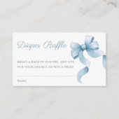 ブルーウォーター弓ベビーシャワーおむつラッフル エンクロージャーカード (正面)