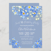 ブルーウォーター忘れカラーメノッツスウィート16誕生日 招待状 (正面/裏面)
