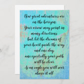 ブルーウォーター感動的引用文卒業カード サンキューカード (正面/裏面)