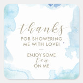 ブルーウォーター感謝していカラーブライダルシャワーティーフェイブ スクエアシール (正面)