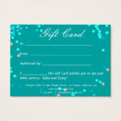 ブルーウォーター抽象芸術スパサロンギフト券 (裏面)