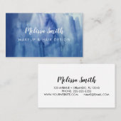 ブルーウォーター抽象芸術メイクアップアーティストヘアサロン 名刺 (正面/裏面)