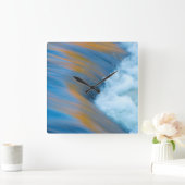 ブルーウォーター抽象芸術(カナダ) スクエア壁時計 (ホーム)