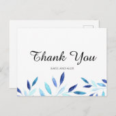 ブルーウォーター植物体離れ体ありがとう ポストカード (正面/裏面)