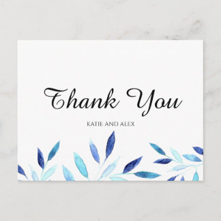 ブルーウォーター植物体離れ体ありがとう ポストカード