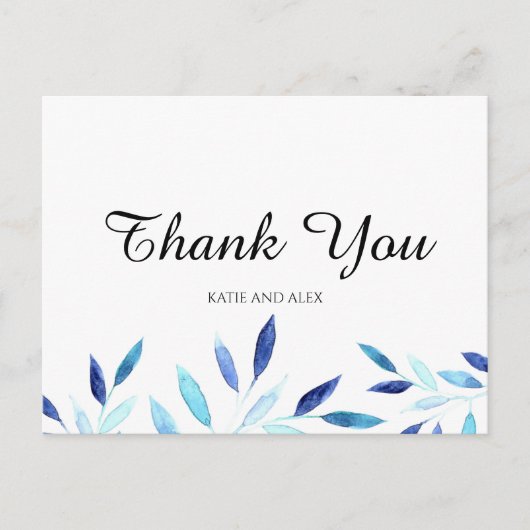 ブルーウォーター植物体離れ体ありがとう ポストカード (正面)