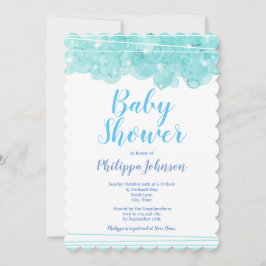 ブルーウォーター気泡ベビーシャワー招待状 招待状