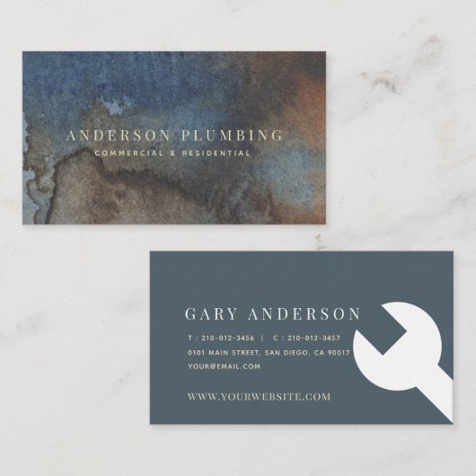 ブルーウォーター汚れ&錆の配管 名刺 (正面/裏面)