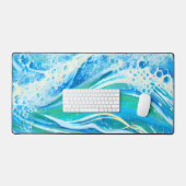 ブルーウォーター海シーウェーブ デスクマット (キーボード&マウス)