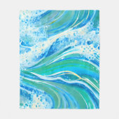 ブルーウォーター海シーウェーブ フリースブランケット (正面)