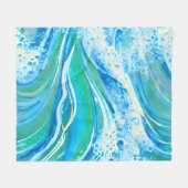 ブルーウォーター海シーウェーブ フリースブランケット (正面(横))