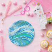 ブルーウォーター海シーウェーブ ペーパープレート (パーティー)