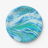 ブルーウォーター海シーウェーブ ペーパープレート (正面)