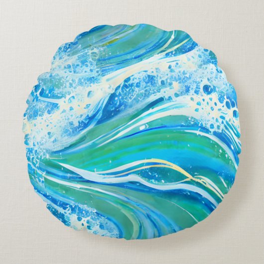 ブルーウォーター海シーウェーブ ラウンドクッション (正面)