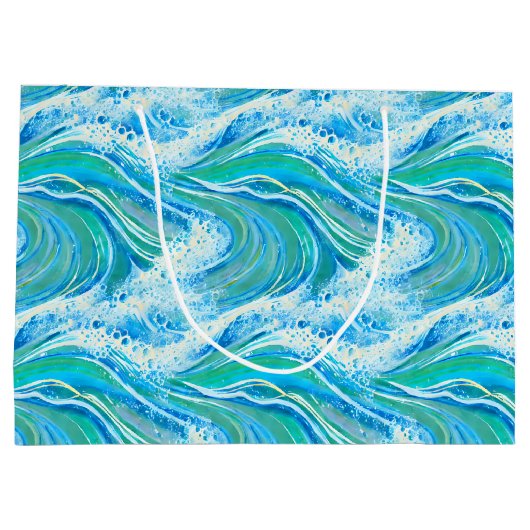 ブルーウォーター海シーウェーブ ラージペーパーバッグ (裏面)