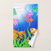 ブルーウォーター熱帯性海魚 バスタオルセット (ハンドタオル)