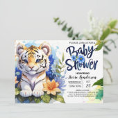 ブルーウォーター疑問に思カラータイガーカッブベビーシャワー 招待状 (スタンド正面)