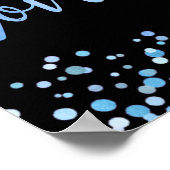 ブルーウォーター紙吹雪結婚ドットの愛は甘い ポスター (角)