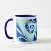 ブルーウォーター素晴らしフラクタル・アート マグカップ (左)