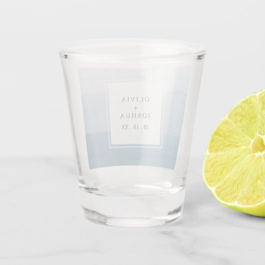 ブルーウォーター結婚カラーのショットグラス ショットグラス (裏面)