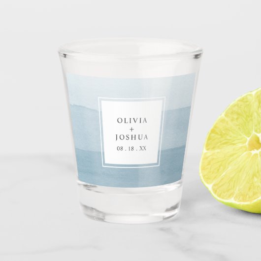 ブルーウォーター結婚カラーのショットグラス ショットグラス (正面)