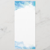 ブルーウォーター結婚カラーのメニューまたはプログラムカード メニュー (裏面)